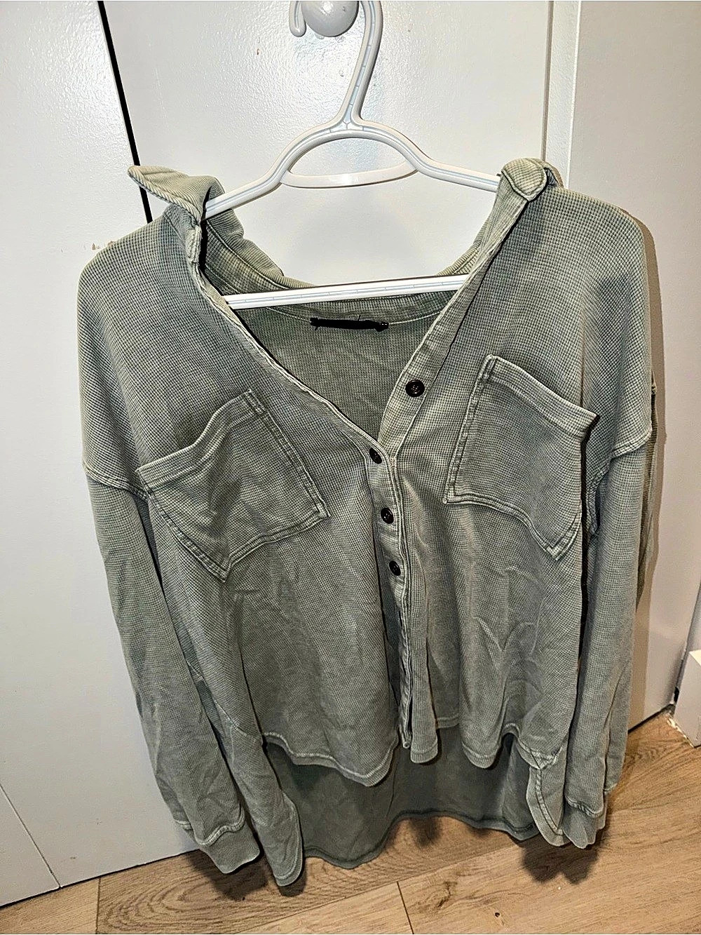 Green button up